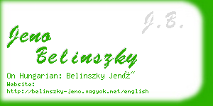 jeno belinszky business card